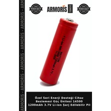 Armoris Özel Seri Enerji Desteği Cihaz Beslemesi Güç Ünitesi 14500 1200MAH 3.7V Li-Ion Şarj Edilebilir Pil