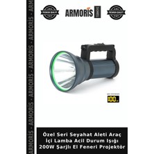 Armoris Özel Seri Seyahat Aleti Araç Içi Lamba Acil Durum Işığı 200W Şarjlı El Feneri Projektör