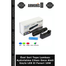 Armoris Özel Seri Tepe Lambası Aydınlatma Cihazı Gece Aleti Güçlü LED El Feneri 10W
