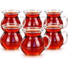 Happy Trend 6'lı Borosilikat Cam Çay Bardağı Seti, 200ML Termisil Kupa, Şık ve Dayanıklı, Çay Vakti Için Ideal (6 Adet)