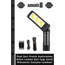 Armoris Özel Seri Pratik Aydınlatma Askılı Lamba Gün Işığı Şarjlı Mıknatıslı Çalışma Lambası