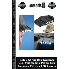 Armoris Delux Serisi Baş Lambası Cep Aydınlatma Pratik Işık Şapkaya Takılan LED Lamba