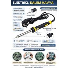 Happy Trend 60W Elektrikli Kalem Havya, Hızlı Isınan Lehimleme Kalemi, Elektronik Devre Onarım ve Tamir Havya Aleti, Dayanıklı Metal Uçlu Lehimleme Aracı, Hobi, Dıy Projeleri ve Elektrik Tamir Işleri