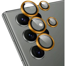 Happy Trend Galaxy ile Uyumlu S24 Ultra Cl-12 Premium Safir Parmak Izi Bırakmayan Anti-Reflective Kamera Lens Koruyucu Turuncu