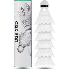 Happy Trend 6 Adet Badminton Topu Semi-Pro Dengeli Hız Başlangıç Kutulu Mantar Kafa Deluxe Top Seti Beyaz 620
