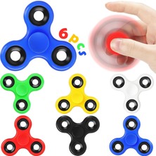 Happy Trend 6'lı Paket Stres Çarkı Tek Renkli – Okul, Adhs ve Stres Atmak Için Sağlam Konsantrasyon Yardımcısı, Klasik Renkler: Kırmızı, Mavi, Yeşil, Sarı, Siyah, Beyaz – Uzun Ömürlü Sensör Oyuncağı
