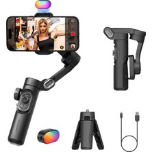Happy Trend Smart Xe Serisi Akıllı Telefon Gimbal Sabitleyici - iPhone ve Android Uyumlu, Katlanabilir, 3 Eksenli, Elde Taşınabilir, Tiktok Youtube Vlog Kayıt Için