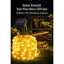 Happy Trend Güneş Enerjili 100 LED 12 Metre Su Geçirmez Flex Boru Bahçe Balkon Işığı