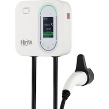 Happy Trend 22KW 5m Kablolu Smart Beyaz Elektrikli Araç Şarj Istasyonu, Ultra Kaliteli Ekran, Şarj Geçmişi Takibi, Rfıd,type 2,duvar Tipi Araç Şarjı Cihaz,trifaze Wallbox,hcdkb-22