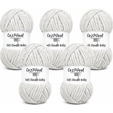 Happy Trend 5'li Paket 5X100 Gr. 120 Mt., Soft Chenille BULKY%100 Mikro Polyester, Amigurumi, Oyuncak, Bebek Battaniyesi, Yumuşak, Lüks & Canlı Renkler, 1047-AÇIK Gri