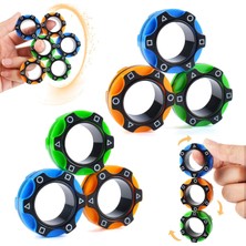 Happy Trend Manyetik Yüzükler Fidget Oyuncaklar, Silindir Yüzükler, Yetişkin Parmak Fidget Oyuncaklar, Dehb Anksiyete Rölyef Dekompresyon Sihirli Yüzük Fidget Oyuncak, Komik Hediyeler Çocuklar Manyetik