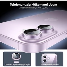 Happy Trend iPhone Ile Uyumlu Orjinal Safir Kamera Koruyucu Kolay Kurulum Aparatlı 9h Sertliğinde Safir Kamera Koruyucu (Mor, iPhone 17)