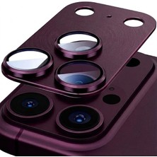 Happy Trend Kalitesi Bozmayan Kamera Lens Koruyucu Safir (Sapphire) (Dark Cherry, iPhone 18 Pro)