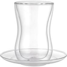 Happy Trend Çift Camlı Çay Bardağı Seti 150ML (4 Parça)