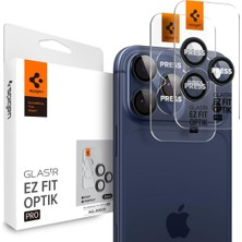 Happy Trend iPhone 17 Pro/pro Max / 16 Pro/16 Pro Max / 15 Pro/15 Pro Max ile Uyumlu Kamera Lens Koruyucu Cam Kolay Kurulum Glas.tr Ez Fit Optik Pro (2 Adet) Blue Titanium - AGL07164