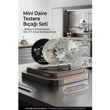 Happy Trend 3'lü Mini Daire Testere Bıçağı Seti - Matkap ve Dremel Uyumlu Hss, Tct, Elmas Disk Mandrel Set 722541