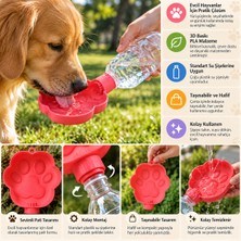 Lotus Creative Kedi Köpek Seyahat Suluğu – Pati Tasarımlı Şişeye Takılabilir Portatif Su Kabı – 3D Baskı Pla Evcil Hayvan Suluk Aparatı