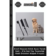 Armoris Evcil Hayvan Kıtık Açıcı Tarak Seti - 3'lü Set Tüy Temizliği Kedi Ürünleri Köpek Fırçası