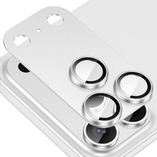 Happy Trend 17 Pro Max Kamera Lens Koruyucu, [çizilmez] [ultra Hd Şeffaf] [güçlü Yapışma] Metal Alüminyum Alaşımlı Temperli Cam Kamera Ekran Kapağı (Gümüş)