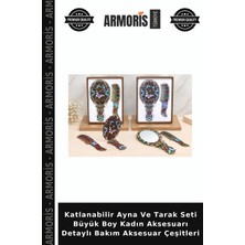 Armoris Katlanabilir Ayna ve Tarak Seti Büyük Boy Kadın Aksesuarı Detaylı Bakım Aksesuar Çeşitleri