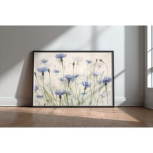 Keyf Home Cornflowers Siyah Çerçeveli Mdf Tablo Poster Mutfak Duvar Dekoru Hediye