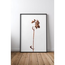 Keyf Home Dried Brown Plant Siyah Çerçeveli Mdf Tablo Poster Salon Duvar Dekoru Hediye