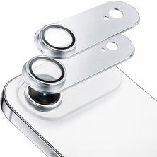 Happy Trend iPhone 17 Air ile Uyumlu Kamera Lens Koruyucu Cam, Hd Şeffaf Temperli Camera Lens Protector, Çizilmeye Dayanıklı Lens Cover, Metal Görünüm Çerçeveli Kamera Koruma (Gümüş, iPhone 17 Air)