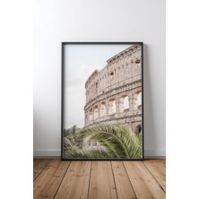 Keyf Home Colosseum Siyah Çerçeveli Mdf Tablo Poster Salon Duvar Dekoru Hediye