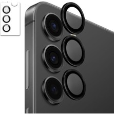 Happy Trend Samsung Galaxy S26 Plus Ile Uyumlu Yüksek Kalite Kolay Kurulum Aparatlı Safir Çizilmeye ve Darbelere Dayanıklı Şık Kamera Lens Koruyucu Cam Cs-1 Siyah