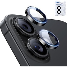 Happy Trend iPhone 16/16 Plus Ile Uyumlu Safir Lens Koruyucu Ultra Dayanıklı Kolay Kurulum Aparatlı Parmak Izi Bırakmayan Yansıma Önleyici Kamera Lensi Koruma (Siyah)