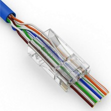 Happy Trend MPUC5E-5101 Utp RJ45 Yeni Nesil 3 U-Hole 100 Adet Cat5 & Cat6 Konnektör