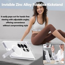 Happy Trend [air-Nova] Samsung Galaxy S26 Ultra Için Kılıf Manyetik [magsafe ile Uyumlu] S26 Ultra Koruyucu Dikey Stantlı Isı Dağılımı Sağlayan Petek Desenli Samsung S26 Ultra Kılıfı (Buzlu Şeffaf)