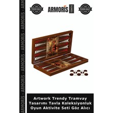 Armoris Artwork Trendy Tramvay Tasarımı Tavla Koleksiyonluk Oyun Aktivite Seti Göz Alıcı