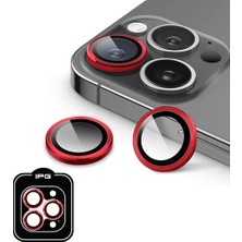 Happy Trend Uyumlu Ipg Prolens Kamera Lens Koruyucu – Alüminyum CD Çerçeve, Hd Netlik, Çizilmelere Dayanıklı, Bireysel Kamera Lens Kapağı (Kırmızı, iPhone 16 Pro/pro Max)