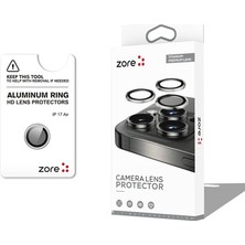 Happy Trend Apple iPhone 17 Air Için Zore Cl-12 Premium Safir Parmak Izi Bırakmayan Anti-Reflective Kamera Lens Koruyucu (Gümüş)