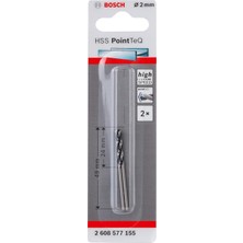 Happy Trend Professional Matkap ve Kırıcı Delici Uçları, Metal Matkap Uçları, Gri, 2 Adet, Ø 2 mm