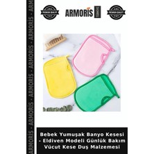 Armoris Bebek Yumuşak Banyo Kesesi - Eldiven Modeli Günlük Bakım Vücut Kese Duş Malzemesi