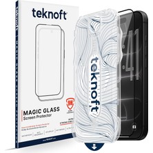 Happy Trend iPhone 18 Pro / 17 Pro ile Uyumlu Otomatik Hizalama Aparatlı Takılırken Toz Toplama Özellikli Ekstra Güçlendirilmiş Lazer Kesim Ekran Koruyucu Kırılmaz Cam