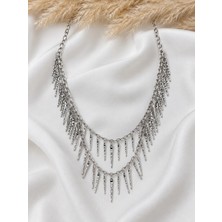Goldensisters Jewelry Çift Sıralı Şelale Çelik Kolye