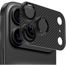 Happy Trend Apple iPhone 17 Pro Için Zore Cl-21 Karbon Kamera Lens Koruyucu (Siyah)