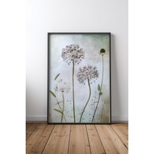 Keyf Home Allium Siyah Çerçeveli Mdf Tablo Poster Salon Duvar Dekoru Hediye