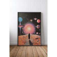 Keyf Home Interdimensional Siyah Çerçeveli Mdf Tablo Poster Salon Duvar Dekoru Hediye