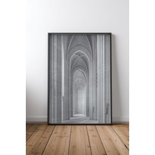 Keyf Home Grundtvigs Kirke Siyah Çerçeveli Mdf Tablo Poster Salon Duvar Dekoru Hediye