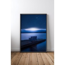 Keyf Home Galactic Impact Siyah Çerçeveli Mdf Tablo Poster Salon Duvar Dekoru Hediye