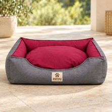Patiyu Kedi Köpek Yatağı Aura Premium Yatak - Bordo / Medium