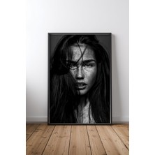 Keyf Home Model Portrait Siyah Çerçeveli Mdf Tablo Poster Salon Duvar Dekoru Hediye