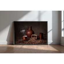 Keyf Home Fresh Coffee Siyah Çerçeveli Mdf Tablo Poster Mutfak Duvar Dekoru Hediye