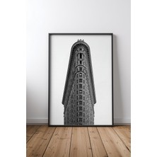 Keyf Home Flatiron White Siyah Çerçeveli Mdf Tablo Poster Salon Duvar Dekoru Hediye