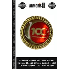 Armoris Etkinlik Takısı Kutlama Nişanı Hatıra Objesi Single Sword Metal Cumhuriyetin 100. Yılı Rozeti