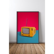 Keyf Home Telly Siyah Çerçeveli Mdf Tablo Poster Salon Duvar Dekoru Hediye